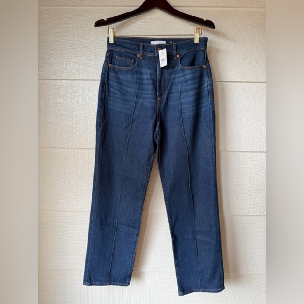 LOFT The Straight High Rise Jeans Size 26 / 2 Dark Wash Straight Leg NWT